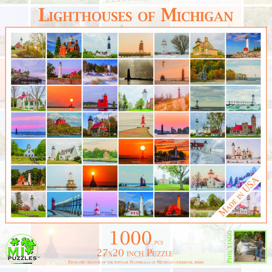 Lighthouses of Michigan - 1000 Piece Puzzle